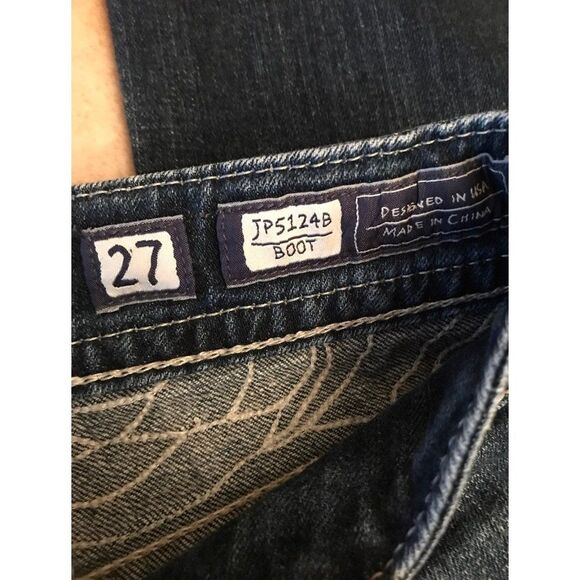 Miss Me ladies bootcut denim jeans with studded bling gem pockets size 27 - Picture 5 of 15